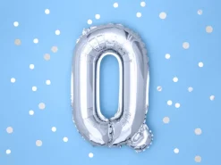 Folie Ballon Bogstaver ''Q'', 35 cm, Sølv
