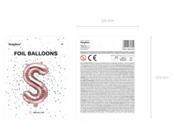 Folie Ballon Bogstaver ''S'', 35 cm, Rosegold
