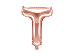 Folie Ballon Bogstaver ''T'', 35 cm, Rosegold