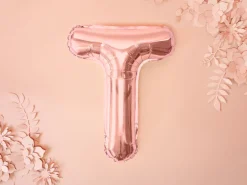 Folie Ballon Bogstaver ''T'', 35 cm, Rosegold