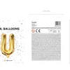 Folie Ballon Bogstaver ''U'', 35 cm, Guld
