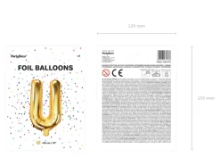 Folie Ballon Bogstaver ''U'', 35 cm, Guld