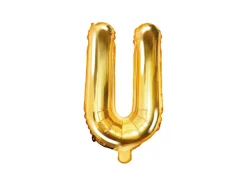 Folie Ballon Bogstaver ''U'', 35 cm, Guld