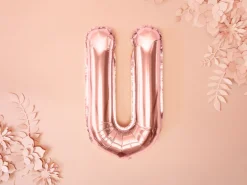 Folie Ballon Bogstaver ''U'', 35 cm, Rosegold