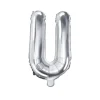 Folie Ballon Bogstaver ''U'', 35 cm, Sølv