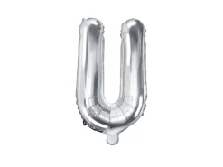 Folie Ballon Bogstaver ''U'', 35 cm, Sølv