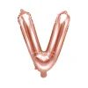 Folie Ballon Bogstaver ''V'', 35 cm, Rosegold