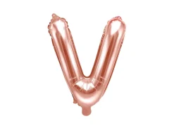 Folie Ballon Bogstaver ''V'', 35 cm, Rosegold