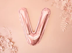 Folie Ballon Bogstaver ''V'', 35 cm, Rosegold