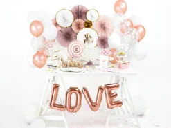 Folie Ballon Bogstaver ''V'', 35 cm, Rosegold