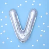 Folie Ballon Bogstaver ''V'', 35 cm, Sølv