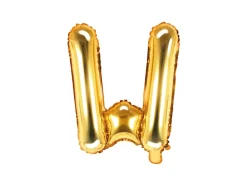 Folie Ballon Bogstaver ''W'', 35 cm, Guld