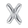 Folie Ballon Bogstaver ''X'', 35 cm, Sølv