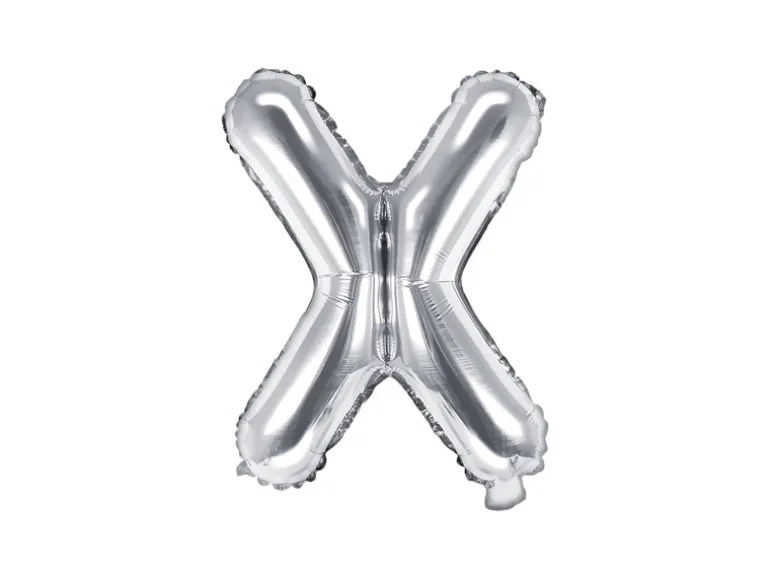 Folie Ballon Bogstaver ''X'', 35 cm, Sølv