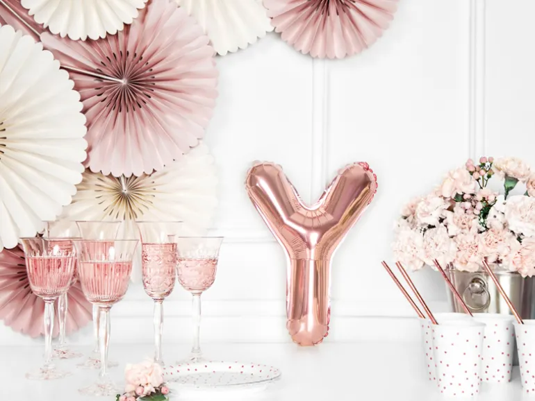 Folie Ballon Bogstaver ''Y'', 35 cm, Rosegold