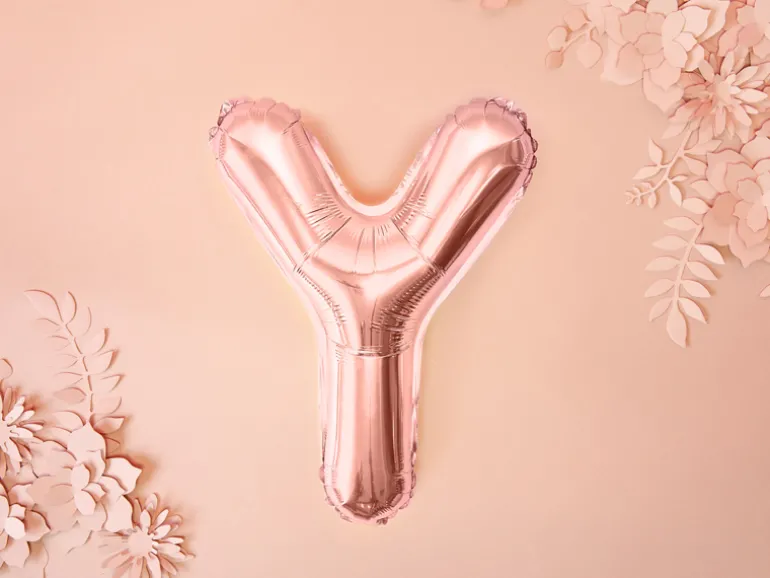 Folie Ballon Bogstaver ''Y'', 35 cm, Rosegold