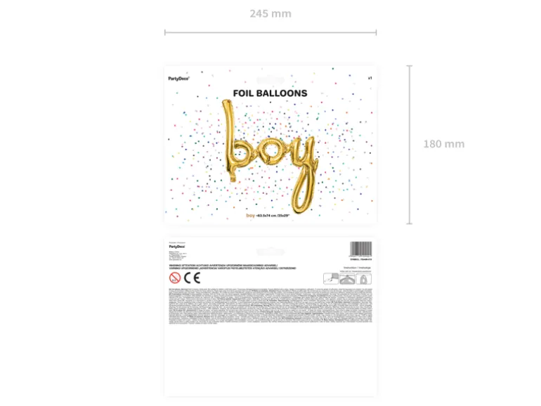 Folie Ballon Boy, Guld, 63.5 X 74 cm