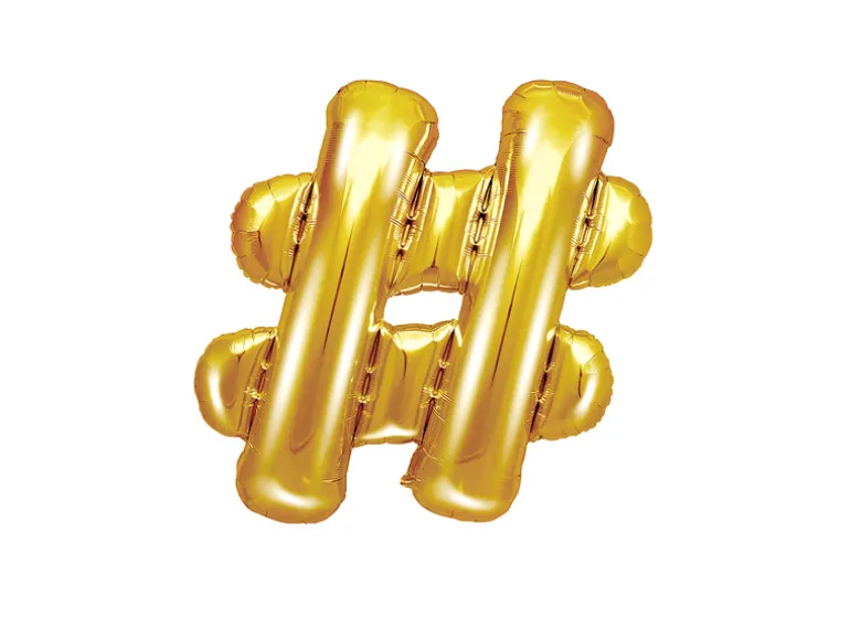 Folie Ballon #, 35 cm, Guld