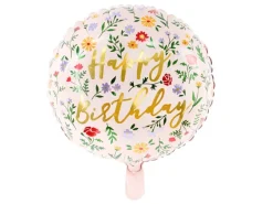 Folieballon Happy Birthday Lyserød