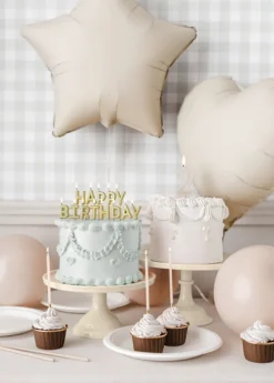 Folie Ballon Hjerte, 45 cm, Beige