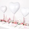 Folie Ballon Hjerte, 45 cm, Hvid