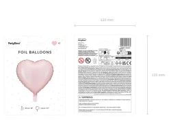 Folie Ballon Hjerte, 45 cm, Lyserød