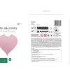 Folie Ballon Hjerte, 45 cm, Pink
