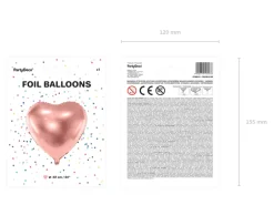 Folie Ballon Hjerte, 61 cm, Rosegold