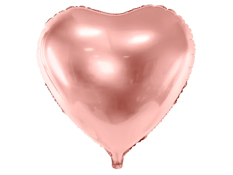 Folie Ballon Hjerte, 61 cm, Rosegold