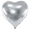 Folie Ballon Hjerte, 45 cm, Sølv