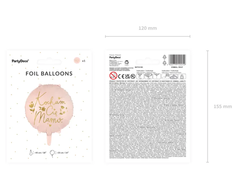 Folie Ballon ''Kocham Cię Mamo'', 45 cm, Pink