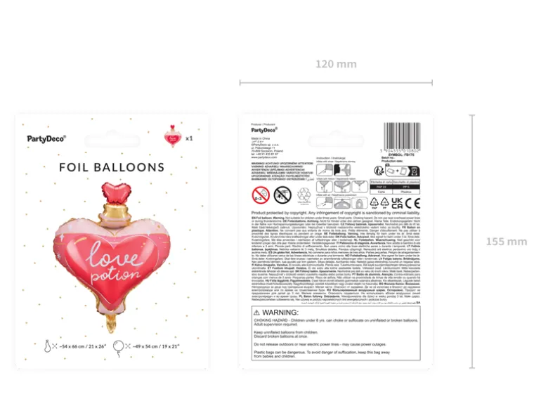 Folie Ballon Love Potion, 54 X 66 cm, Mix
