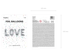 Folie Ballon Love, 140 X 35 cm, Sølv