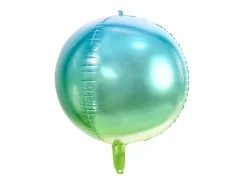 Folie Ballon Ombre Ball, Blå Og Grøn, 35 cm