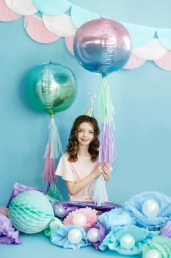 Folie Ballon Ombre Ball, Blå Og Grøn, 35 cm