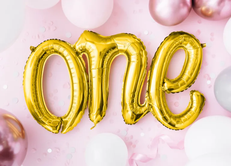 Folie Ballon One, 66 X 37 cm, Guld