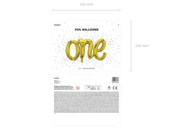 Folie Ballon One, 66 X 37 cm, Guld