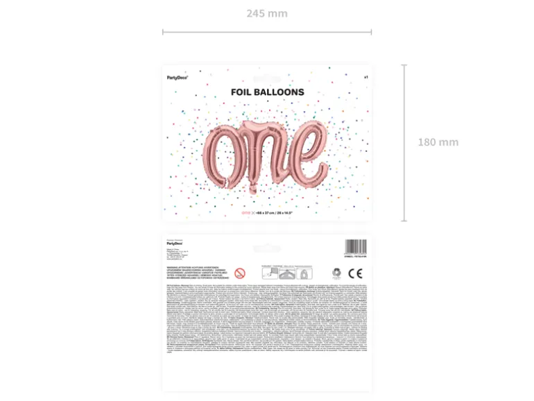 Folie Ballon One, 66 X 37 cm, Rosegold