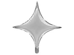 Folie Ballon 4-Point Stjerne, 45 cm, Sølv