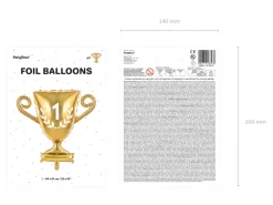 Folie Ballon Pokal, 64 X 61 cm, Guld