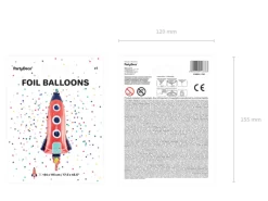 Folieballon Rocket, 44 X 115 cm, Mix