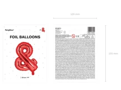 Folie Ballon Sign '' & '' 35 cm, Rød