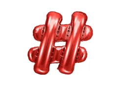 Folie Ballon Sign ''#'', 35 cm, Rød