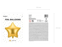 Folie Ballon Stjerne, 48 cm, Guld