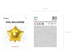 Folie Ballon Stjerne, 48 cm, Guld