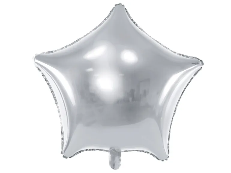 Folie Ballon Stjerne, 48 cm, Sølv