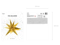 Folie Ballon Stjerne 3D, 95 cm, Guld