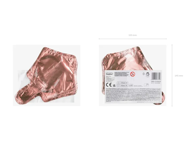 Folie Ballon Stjerner, 12 cm, Rosegold (25 Stk.)