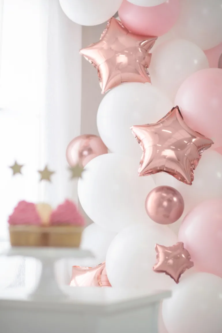 Folie Ballon Stjerner, 12 cm, Rosegold (25 Stk.)
