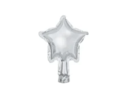 Folie Ballon Stjerner, 12 cm, Sølv (25 Stk.)
